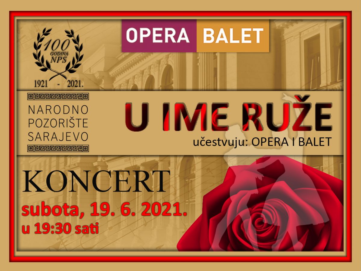 U Narodnom pozorištu Sarajevo muzičko-scenska večer „U ime ruže”